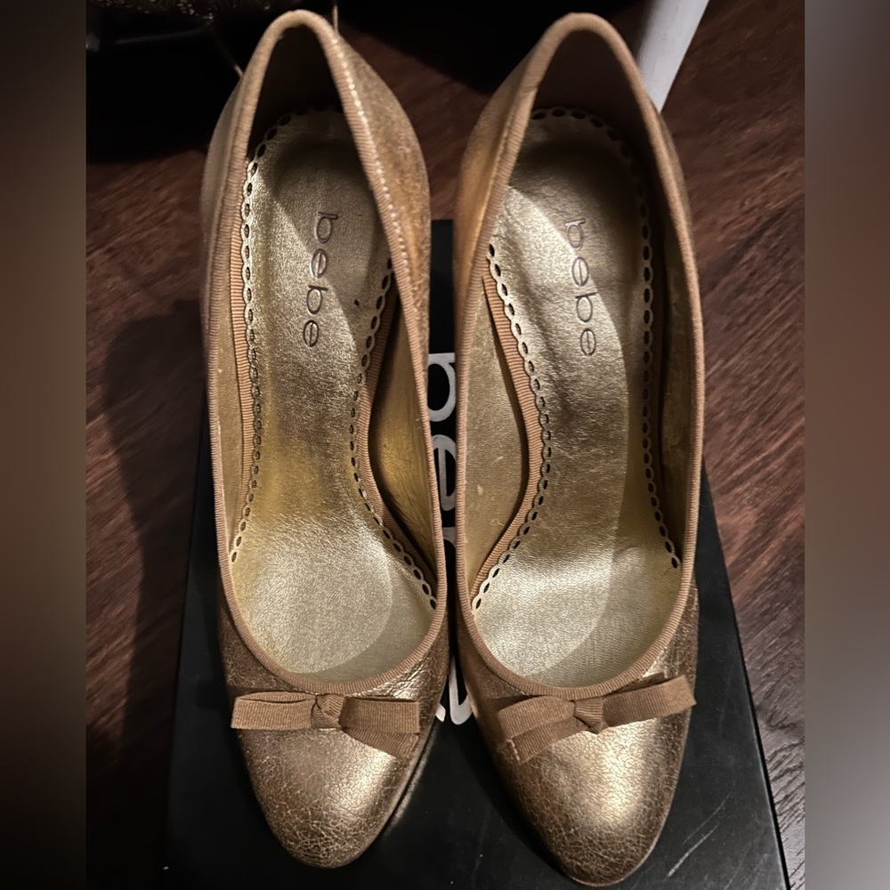 Women’s Gold Bebe high Heel shoes